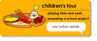 children's tour, playing hide and seek, preparing a school projyect